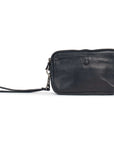 Compact leather purse with detachable wrist strap and zip closure, perfect for organization and essential access.